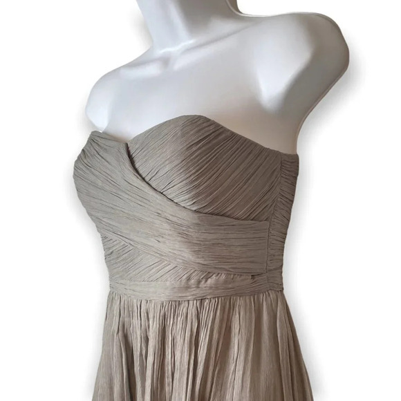 J. Crew Graphite Grey Taryn Silk Chiffon Strapless  Dress - Picture 5 of 12